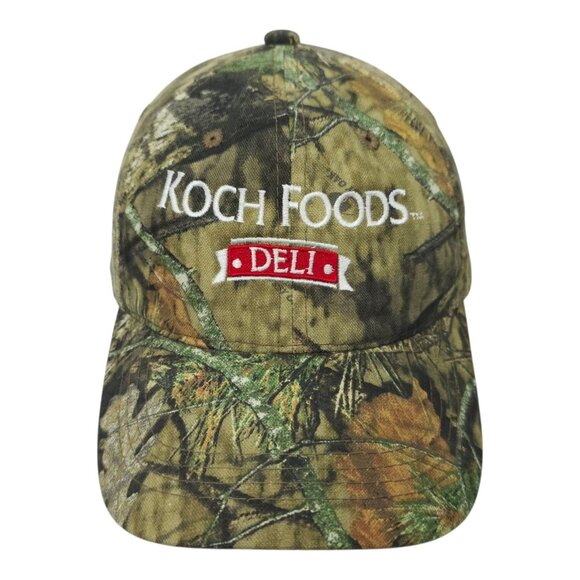 Koch Foods Deli Mossy Oak Camo Strapback Cap Trucker Baseball Embroidered Hat - Picture 9 of 14